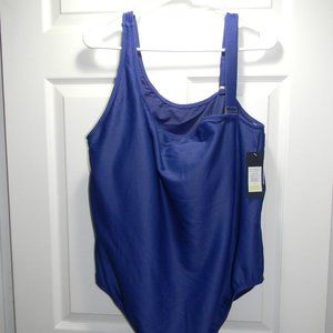 Rachel Roy Admiral Blue One Piece Swimsuit 4X Drop Shoulder Removable Strap NWT